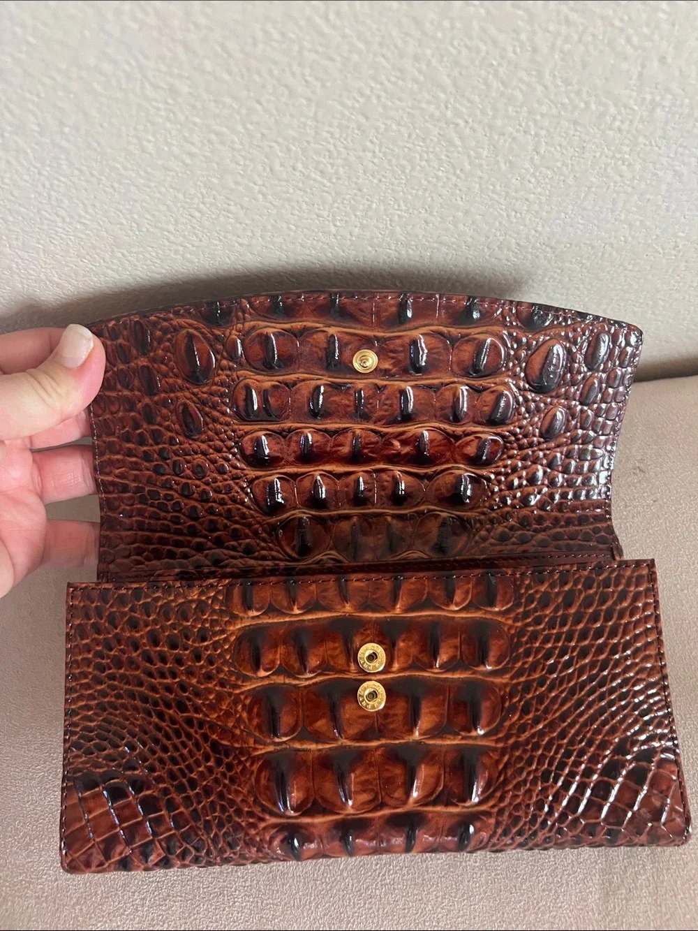 Brahmin Checkbook Pecan Melbourne
